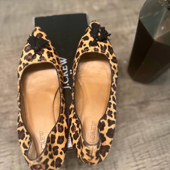J. Crew Calf Hair Tassel Stretch Flats - Picture 2 of 6